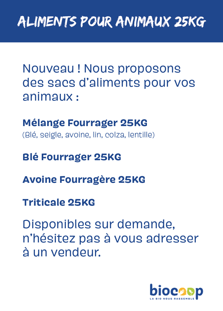 ALIMENTS POUR ANIMAUX 25KG ALIMENTS POUR ANIMAUX 25KG